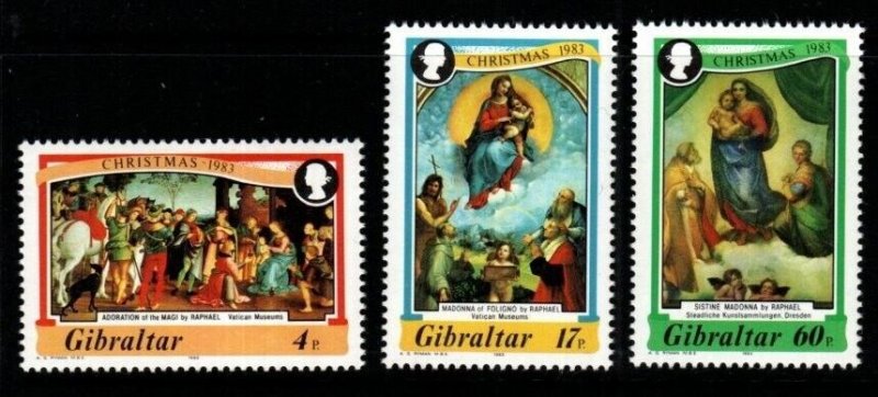 GIBRALTAR SG501/3 1983 CHRISTMAS MNH