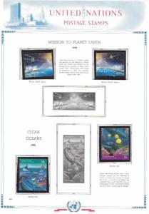 UN Stamp page World Heritage 1992.  Clean Oceans - New York  MNH