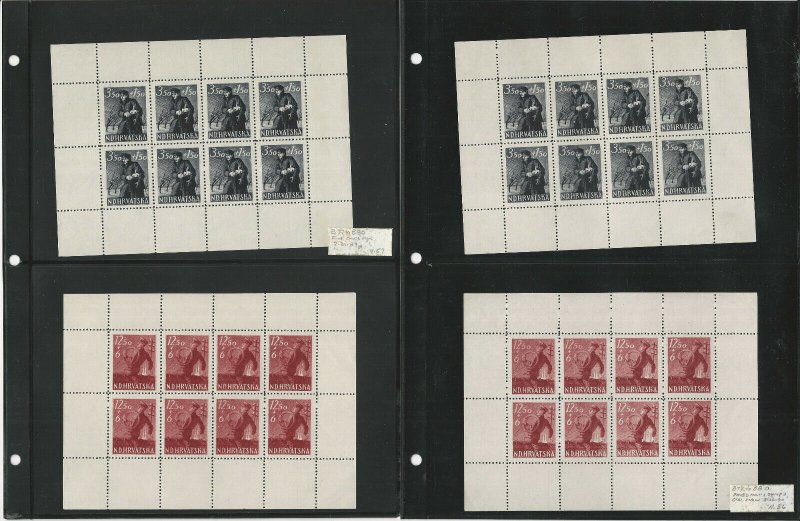 Croatia Stamp Collection on 20 Pages, Mint Sheets, 1941-1944 WWII, JFZ