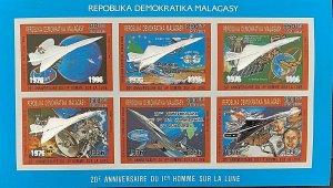 Stamps M/S Mint Space SILVER OVERPRINT CONCORDE/Stamps Leaf Space Overload-