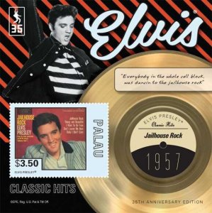 Palau - Elvis Presley Jailhouse Rock  Stamp Souvenir Sheet PAL1212