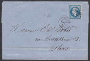 France Sg95 On Very Tidy Full Entière/Cover Dated 1865