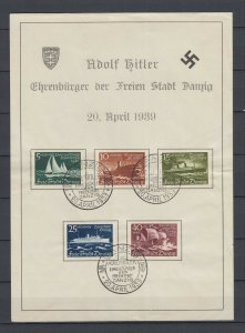 1939 Danzig German Occup.FDC Document  German Ships Full Set Mich.284/8 