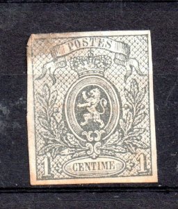 Belgium 1866 1s Newspaper Stamp imperf grey YV22 WS15505