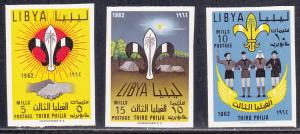 Libya # 225a-225c, Scouting Imperf set, Mint NH