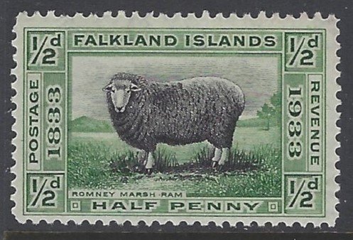 Falkland Islands, Scott #65; 1/2p Romney Marsh Ram, MH