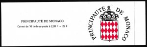 Sc# 1660Ac Monaco 1989 St. Nicolas Place complete 2.20fr booklet pane MNH $14.00 