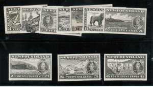 Newfoundland #233P - #243P Extra Fine Plate Proofs In Black - Complete Set