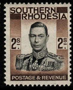 SOUTHERN RHODESIA SG50 1937 2/= BLACK & BROWN MTD MINT