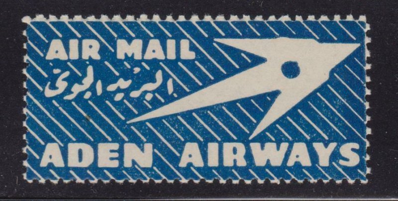 Aden Airways Air Mail Label , Etiquette , VF OG NH - I Combine S/H