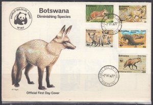 Botswana Scott 182-6 FDC - Endangered Wildlife