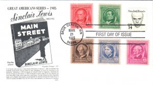 #1856 Sinclair Lewis Combo Gamm FDC