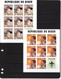 Niger 1996 MNH Sc 867-8 IMPERFORATE sheet of 8 + label