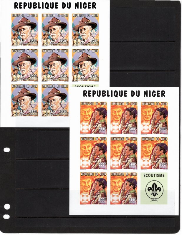 Niger 1996 MNH Sc 867-8 IMPERFORATE sheet of 8 + label