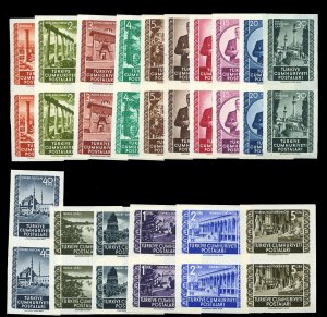 Turkey #1059-1074 (Mi. 1317-1332B) Cat€180, 1952 1k-5L, complete set in imp...