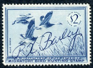 #RW22 – 1955 $2.00 Blue Geese. Used.