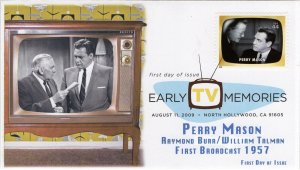 AO-4414n-1, 2009, Early TV Memories, FDC, Add-on Cachet, Digital Color Postmark,