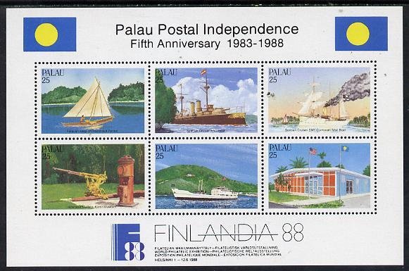 PALAU - 1988 - Finlandia Stamp Exhibition - Perf Min Sheet - Mint Never Hinged