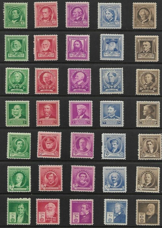 USA Scott 859-893 MNH** Famous American complete set of 35