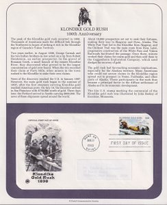 1998 Alaska Klondike Gold Rush 32c Sc 3235 FDC on a PCS cachet info page