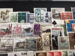 Denmark & Sweden used stamps  A12669