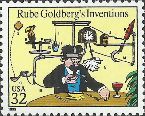 # 3000f MINT NEVER HINGED ( MNH ) RUBE GOLDBERG''S INVENTIONS'