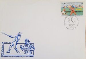 O) 1998 CUBA, CARIBBEAN, BASEBALL, CENTRAL AMERICA AND CARIBBEAN GAMES. FDC XF