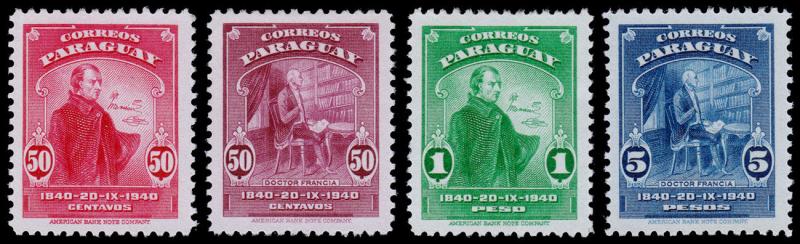 Paraguay Scott 382-385 (1940) Mint H VF Complete Set