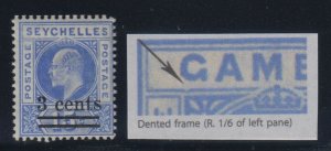 Seychelles, SG 57a, MLH Dented Frame variety