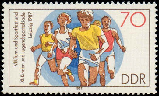 Germany DDR #2622-2627, Complete Set(6), 1987, Sports, Never Hinged