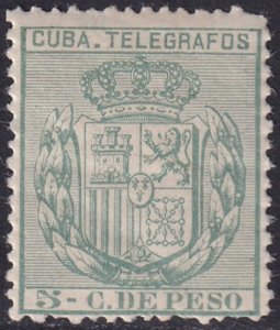 Cuba 1896 telégrafo Ed 81 telegraph MLH* streaky gum