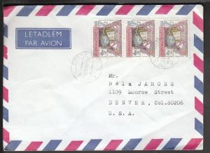 Czechoslovakia to Denver CO 1991 Airmail cover 