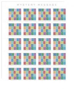 US Scott 5614 Mystery Message Imperf w/NDC. Sheet of 20 stamps. MNH 2021.
