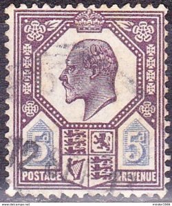 GREAT BRITAIN 1911 KEDVII 5d Deep Dull Purple & Bright-Blue SG294 Used