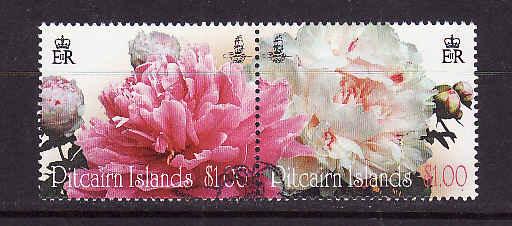 Pitcairn Is.-Sc#714a-used set-Flowers-Peonies-2011-