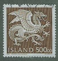 Iceland 1989 SC# 677 Dragon, 500.00kr, Used