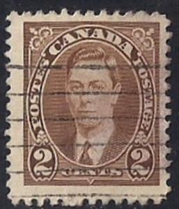 Canada #232 2 cent King George 6, Brown F-VF used