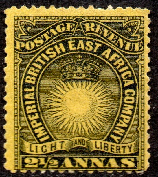 1891 British East Africa Company Sg 7 2½a black/yellow-buff Mounted Mint