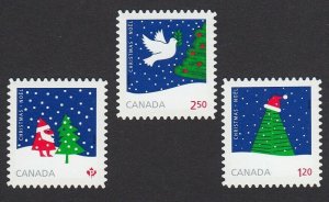 DIE CUT = CHRISTMAS TREES = set of 3 booklet stamp Canada 2016 #2956i-2958i MNH