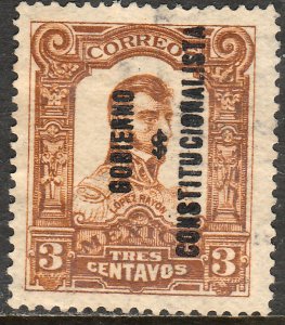 MEXICO 425, 3c REVOLUT OVPT GOBIERNO $ CONSTITUC... USED. F-VF. (722)