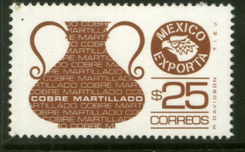 MEXICO Exporta 1129, $25P COPPER VASE. Fluor Paper 7. MINT, NH. VF.