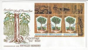 1969 British New Hebrides First Day Cover- Scott # 132 - Timber Industry - (ZZ1)