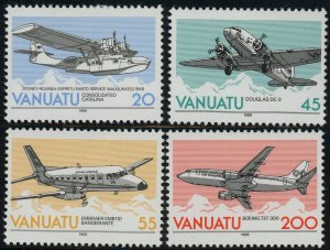 Vanuatu #501-504 ESCAP Economic & Social Commission 1989 Aviation Planes Mint LH