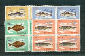 Faroe Is. - Sc# 97-100. 1983 Fish. MNH Blocks. $26.40.