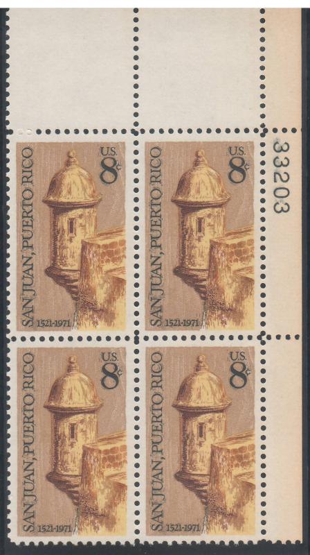 1437: San Juan, Puerto Rico - Plate Block - MNH - 33203-UR