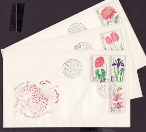 Czechoslovakia, Scott cat. 1890-1895. Garden Flower show. 3 First day covers. ^