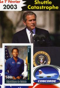 Guinea RD 2003 Space Shuttle Michal P.Anderson Concorde s/s Perforated mnh.vf
