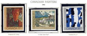 CANADA Scott 887-889 MNH** Painting set