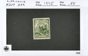 LITHUANIA #208, USED ON 102 CARD - 1925 - LITH039