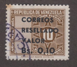 Venezuela 878 Revenue Stamps O/P 1965